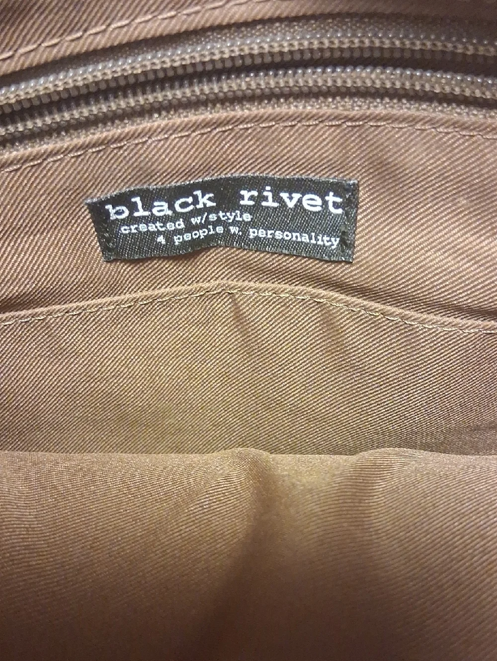 Black Rivet Canvas Travel Briefcase in Tan with Brown Trim